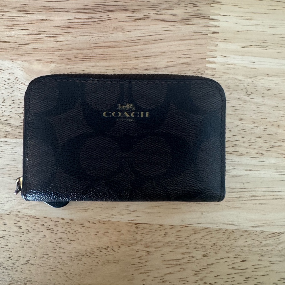 Coach Black and Brown Key & Card Holder